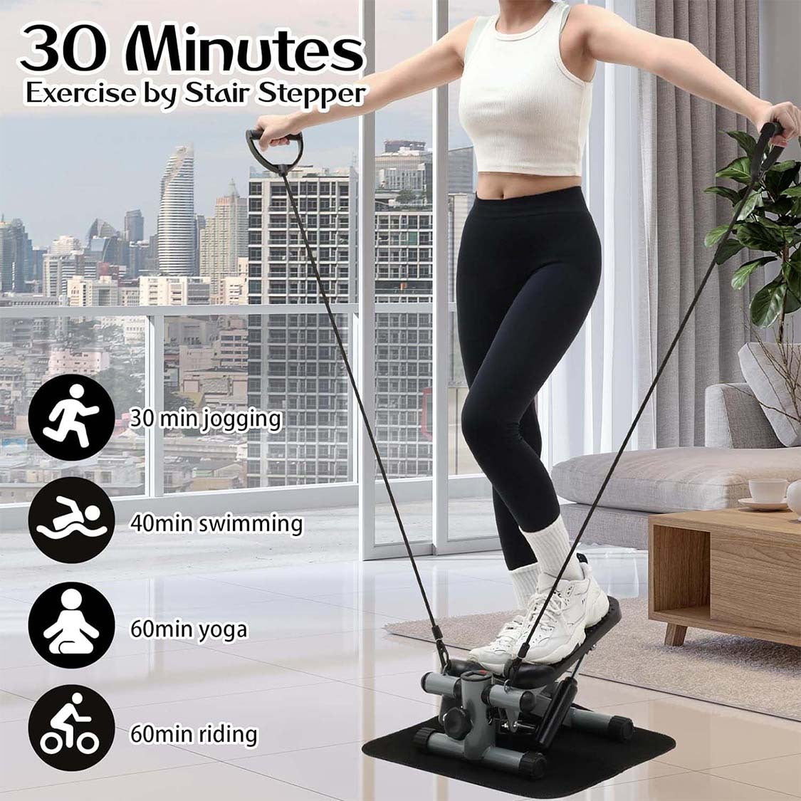 Mini Stepper With Resistance Bands 330 Lb Capacity